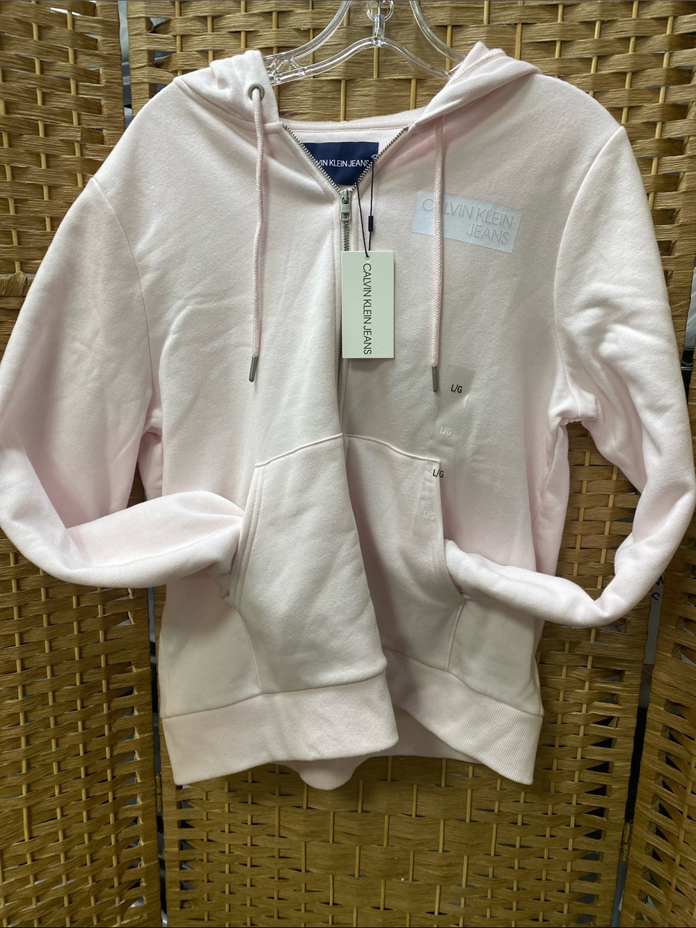 Calvin Klein Jeans Light Pink Full-Zip Hoodie